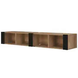 FurniFact - Wall-Mounted TV Stand for 75 Inch TVs with Engineered Wood Design - Brown