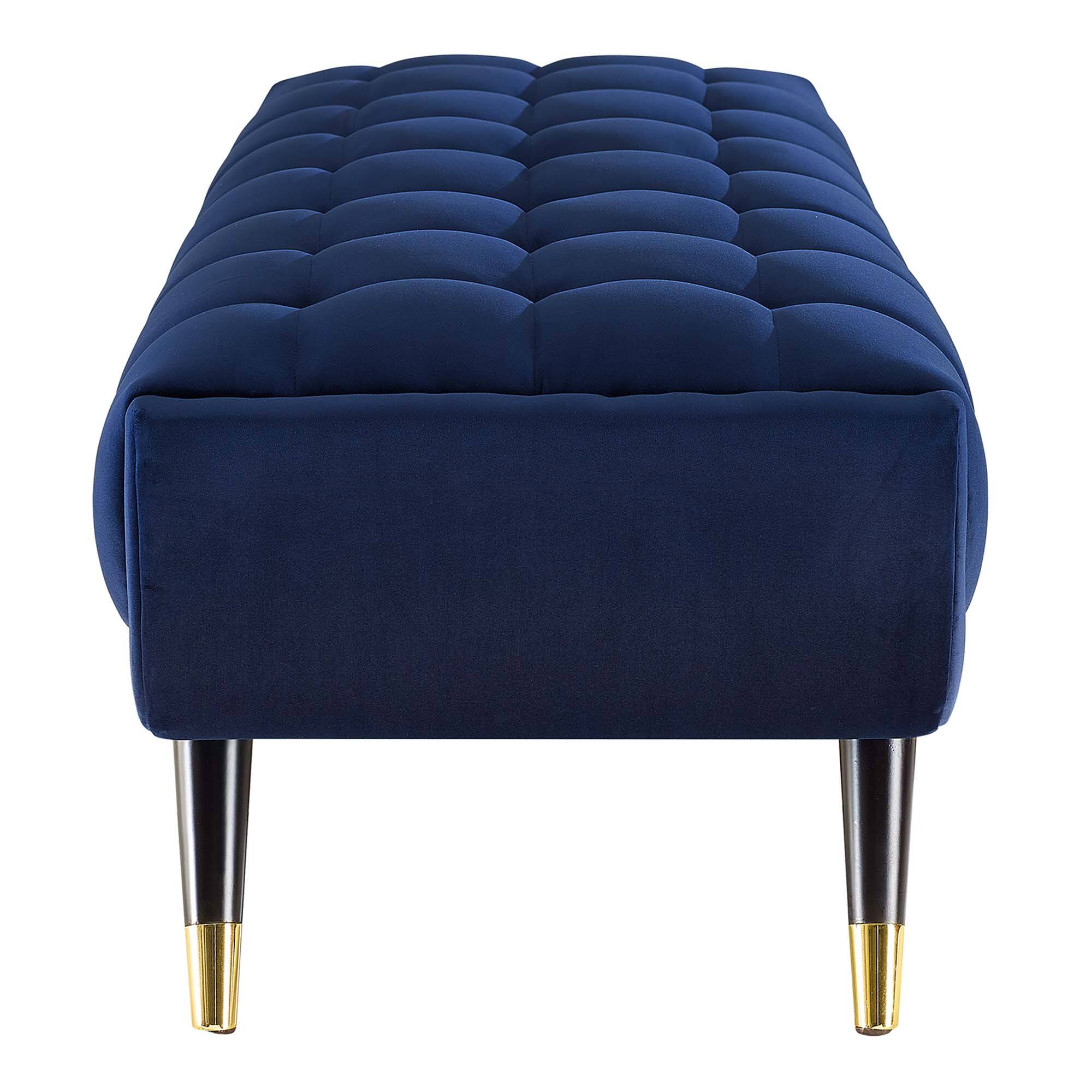 Alt View 2. Modway - Adept 60" Performance Velvet Bench by Modway - Midnight Blue.