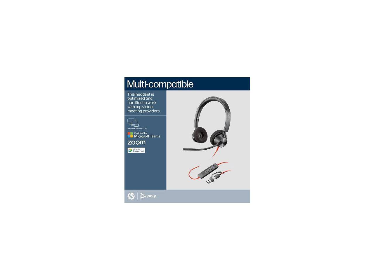 Multi-compatible

This headset is optimized and certified to work with top virtual meeting providers.

- Certified for Microsoft Teams
- Zoom
- Google Meet

hp poly