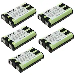 HQRP - 5-Pack 3.6 V 850 mAh NiMH Cordless Phone Battery Pack for Panasonic HHR-P104 KX-TG5230 Series