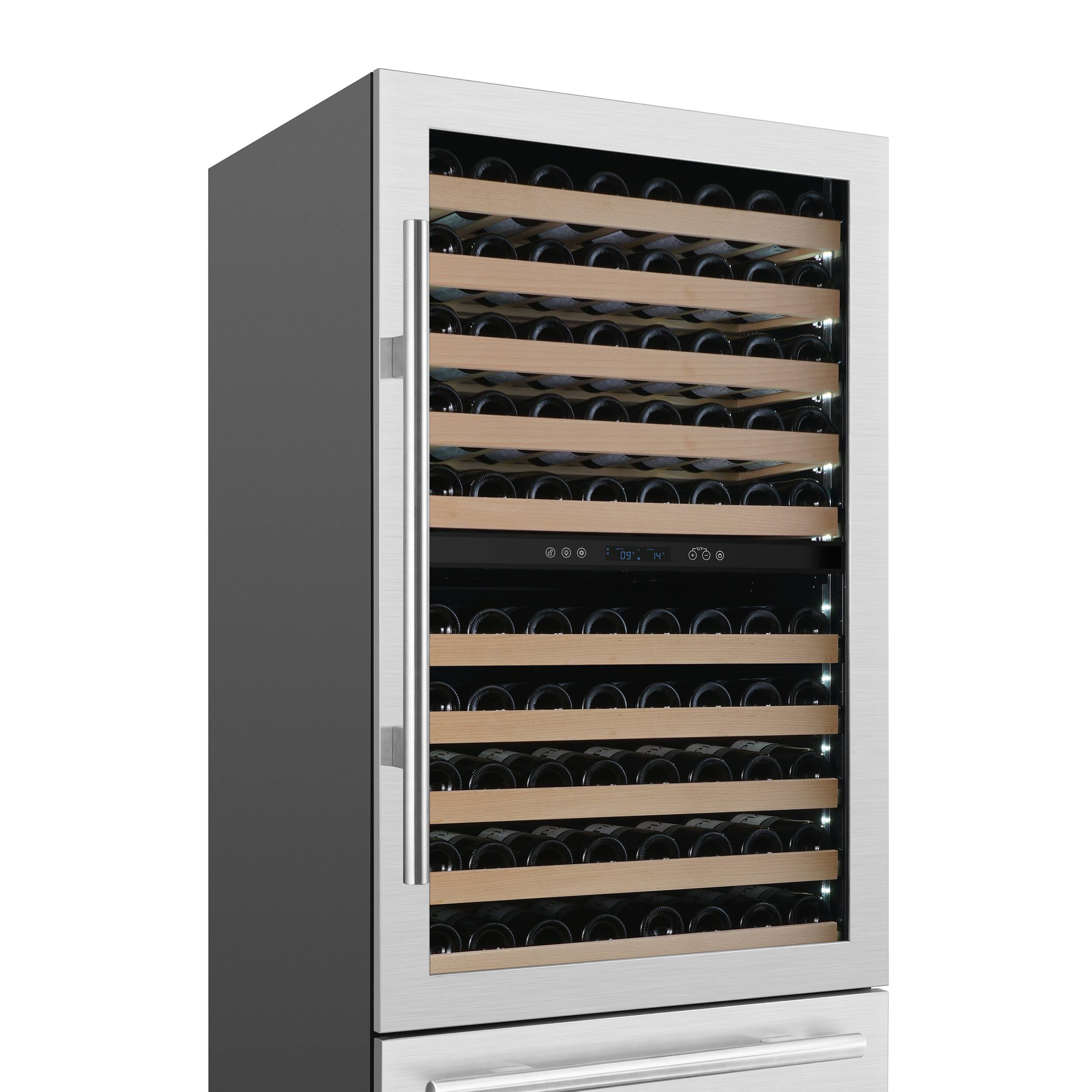 Alt View 4. Forno Appliances - Celano 150-Bottle Convertible Dual Zone Wine Cellar and Beverage Cooler - Stainless steel.