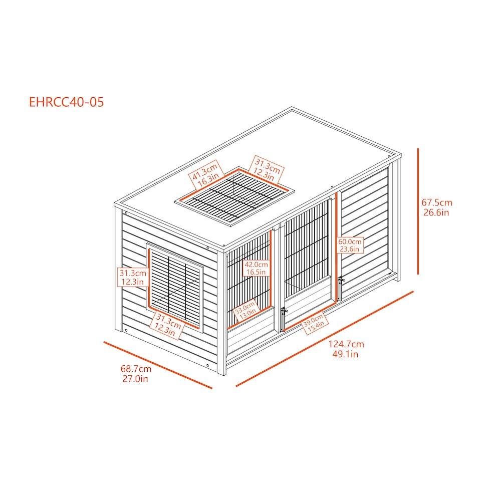 EHRCC40-05  
41.3cm 16.3in  
31.3cm 12.3in  
67.5cm 26.6in  
60.0cm 23.6in  
31.3cm 12.3in  
42.0cm 16.5in  
68.7cm 27.0in  
39.0cm 15.4in  
124.7cm 49.1in
