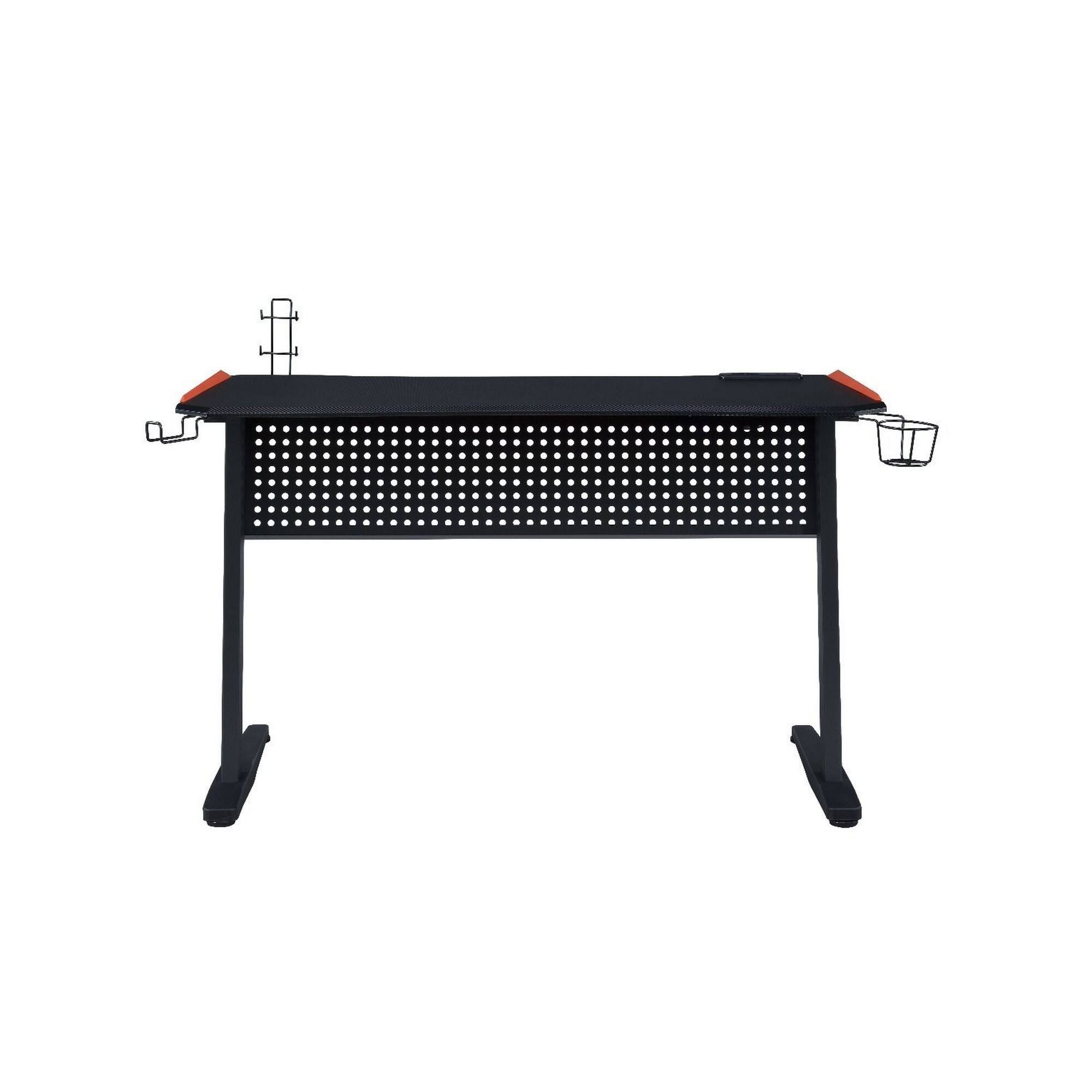 Alt View 1. Manhattan Lane - MDF Gaming Table with Cup and Controller Holders - Black.