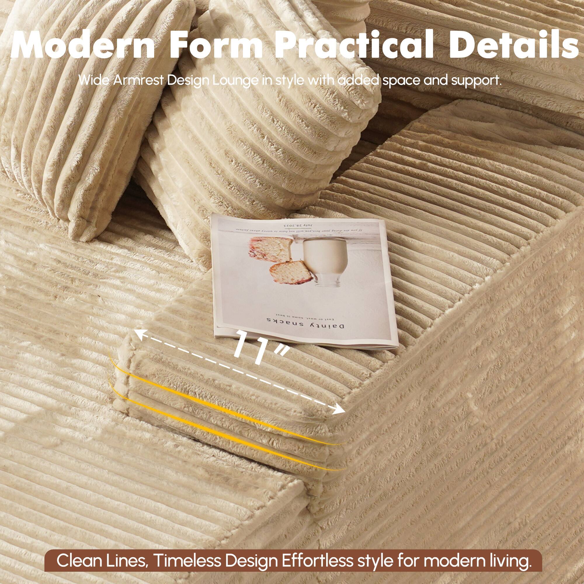 Modern Form Practical Details  
Wide Armrest Design Lounge in style with added space and support.  

Clean Lines, Timeless Design Effortless style for modern living.