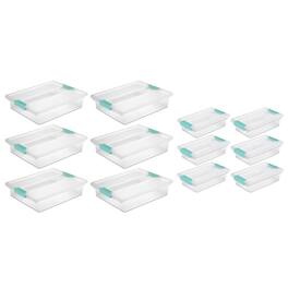 Sterilite - Large Clip Storage Box Container (6 Pack) + Small Clip Box (6 Pack)