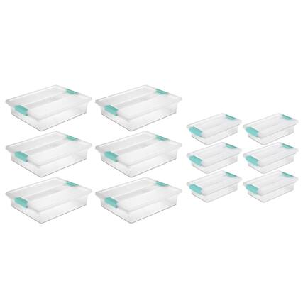 Front. Sterilite - Sterilite Large Clip Storage Box Container (6 Pack) + Small Clip Box (6 Pack).