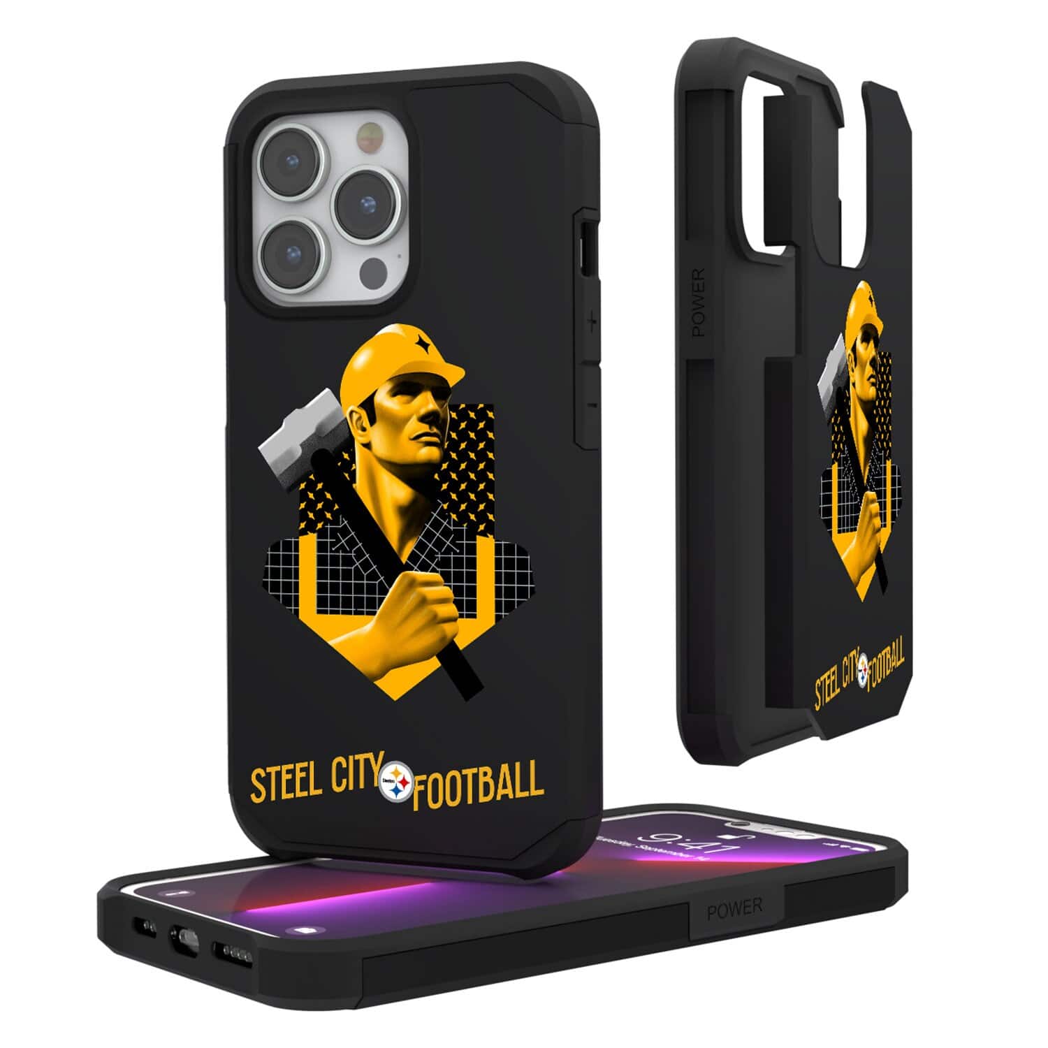Keyscaper - NFL - Pittsburgh Steelers iPhone Rugged Case - 14 Plus - Black price history on PriceWatchPro
