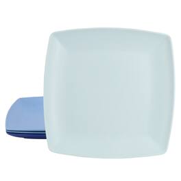 Gibson - Home Grayson 4 Piece 10.5 Inch Square Melamine Dinner Plate Set in Assorted - Blue
