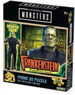 PopMarket - Universal Monsters Frankenstein 24x18 Lenticular 3D Puzzle AE Exclusive - COLLECTIBLES - Multicolor