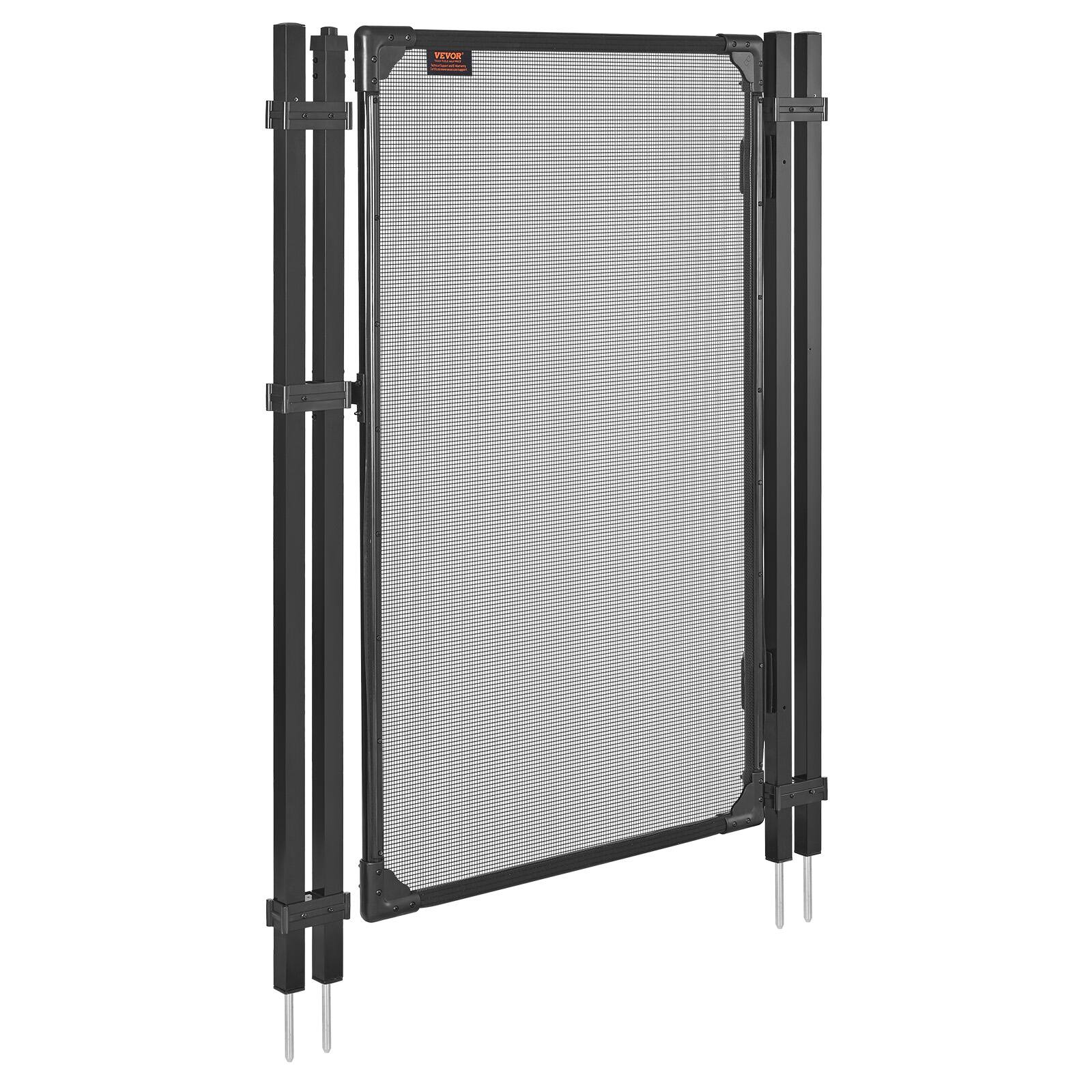 Alt View 5. VEVOR - Pool Fence Gate, 4 x 2.5 ft Inground Swimming Pool Fences Gate, Outdoor Security Fencing Door Kit with Self-Closing - Black.