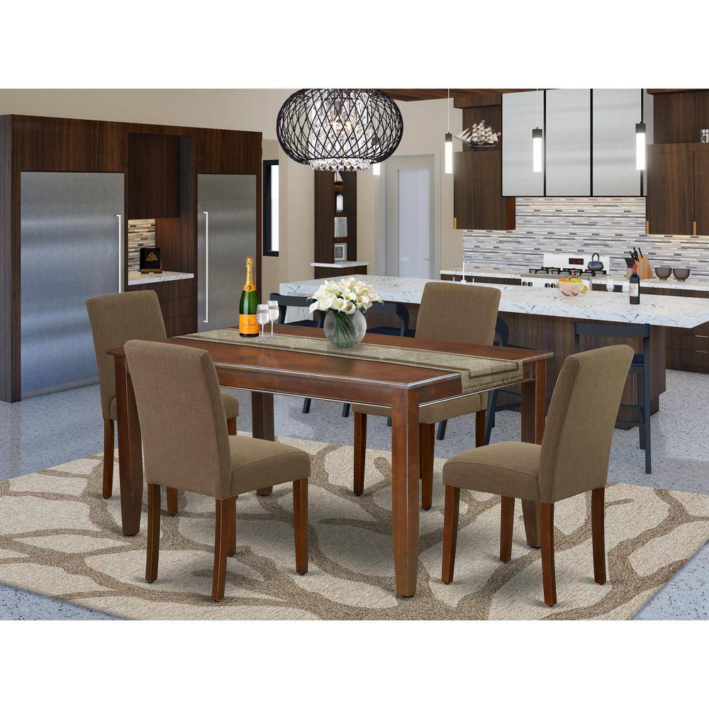 Left. East West Furniture - Dining Room Set Mahogany - Brown.