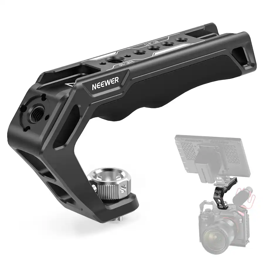Small Rig Handle Camera Neewer Camera Top Handle with ARRI Pins & Cold Shoes Silicone Grip for ...