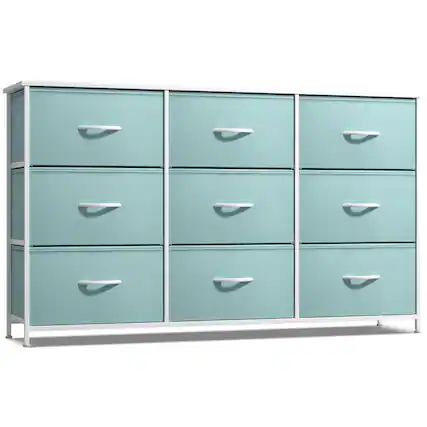 Front. Sorbus - Sorbus Kids Dresser with 9 Drawers - Storage Unit Organizer Chest for Clothes - Bedroom, Kids Room, Nursery, & Closet - Aqua.