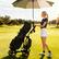Alt View 1. Gymax - Gymax Electric Golf Push Cart w/Adjustable Handle & 9 Speed Settings Umbrella Holder - Black.