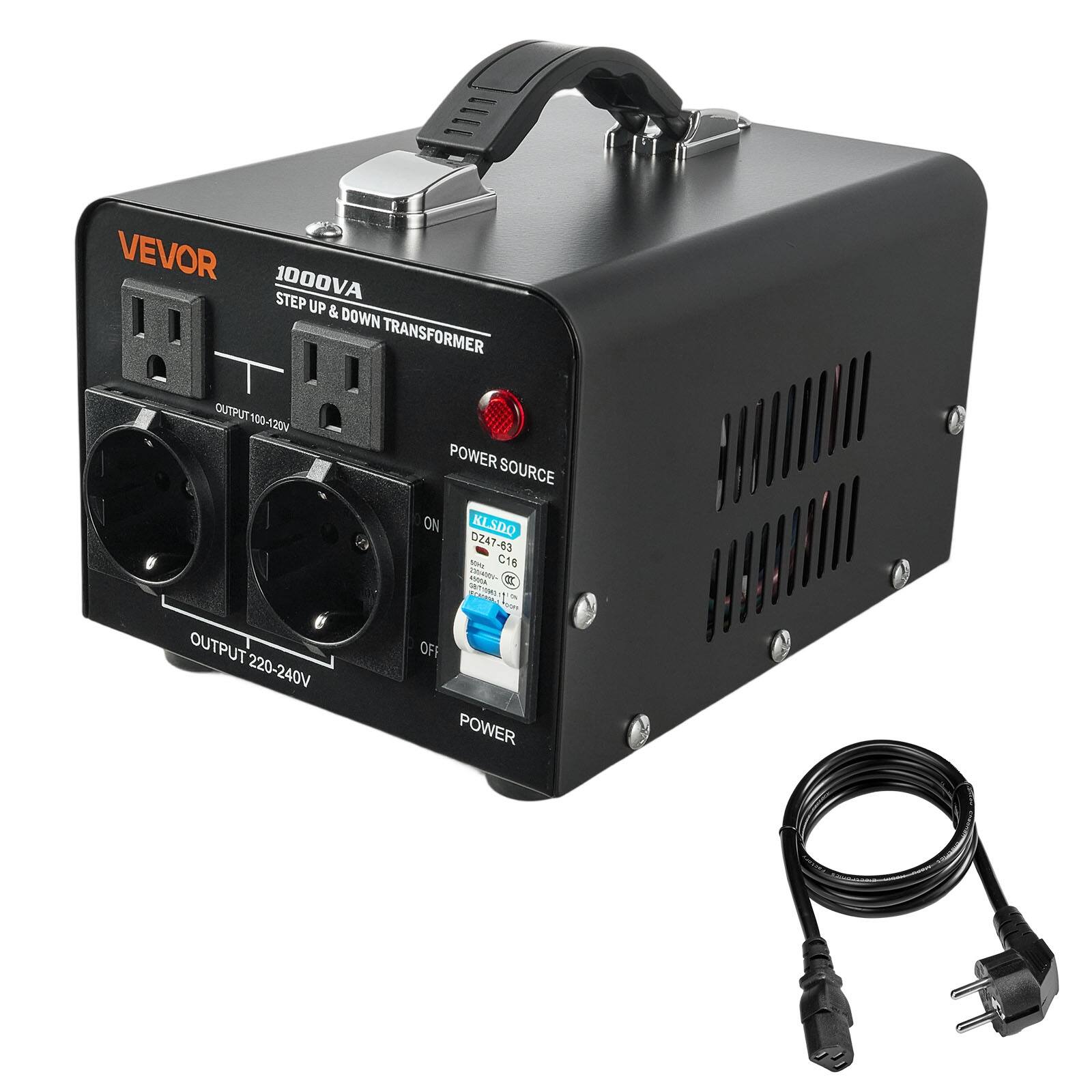 VEVOR 1000VA STEP UP & DOWN TRANSFORMER  
OUTPUT 100-120V  
POWER SOURCE  
OUTPUT 220-240V  
ON/OFF  
KLSDQ DZ47-63  
C16  
2304001