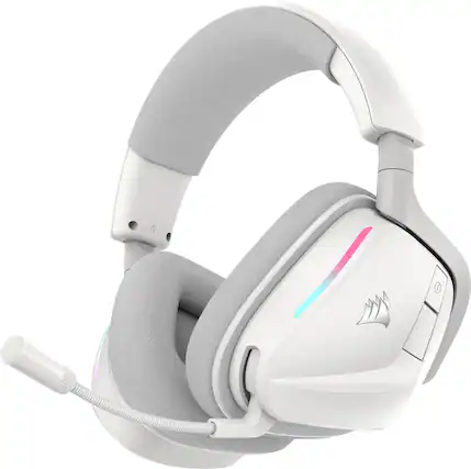 Front. CORSAIR - VOID v2 Wireless Gaming Headset for PC, PS5, PS4, Nintendo Switch, and Mobile - White.
