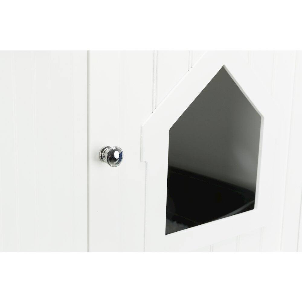 Alt View 3. TRIXIE - Litter Box Enclosure Hide Litter Boxes Storage Drawer Indoor Cat Home - White.