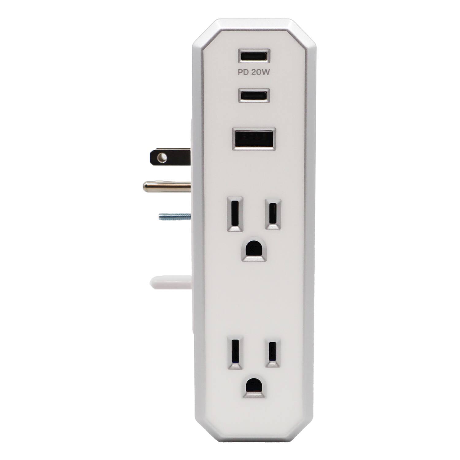 Alt View 7. Austere - 4-AC Outlet and 3-OmniPort USB PD20-Port 3,000-Joule V Series Power Surge Protector Wall Tap 5S-APS4-US1 - Luxe White.