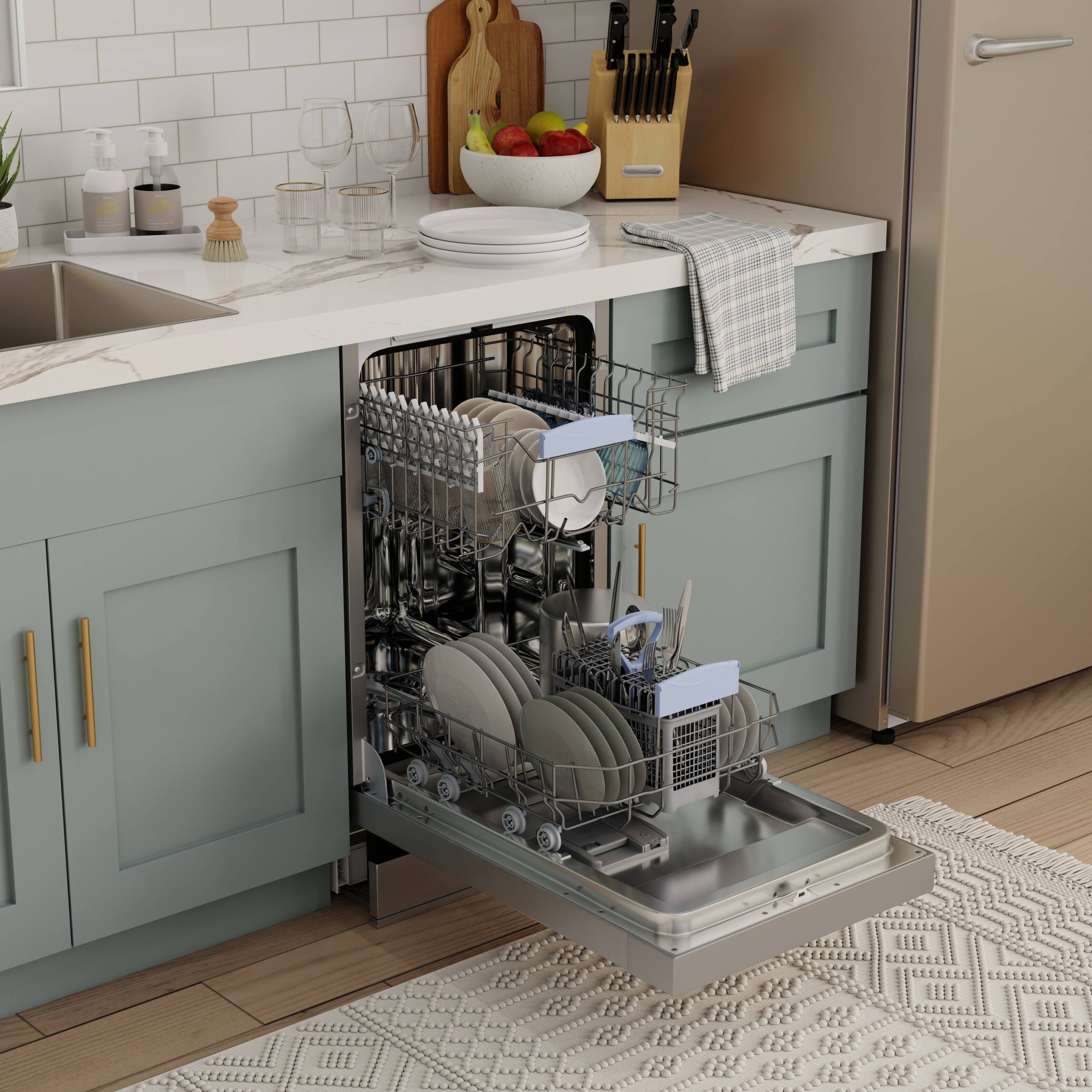 Alt View 9. Equator - Equator 18" Built-In Dishwasher Front Control 10 place+Wine Rack 3.4g Sanitize Super Dry 51 dB 110V Energy Star - Stainless.