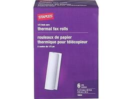 Staples - 8.5" x 98' Thermal Fax Paper, 6 Rolls/Pack - White