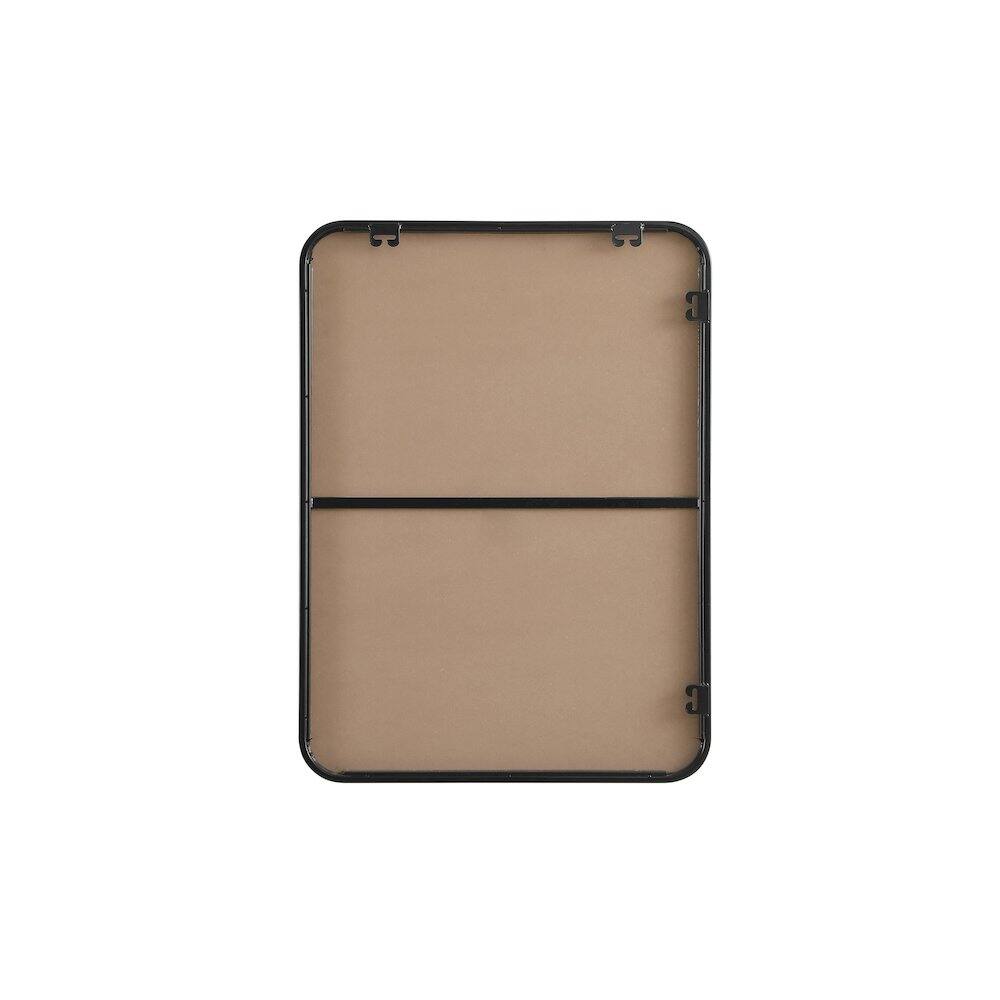 Angle. Elegant Decor - Contour Metal Rectangle Mirror 22x30 in Black - Black.
