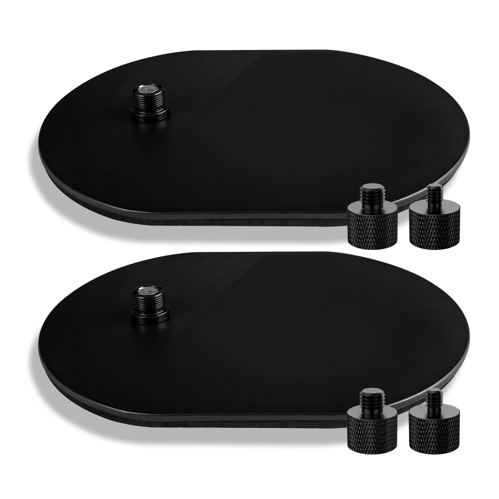 Front. Dazzling Pops - Bt01 Universal Mic Stand Base Heavy duty Elliptical Metal Table Desktop Mount With 5 8 27 Thread 1 4 3 8 - #BT01 - 2PCS.