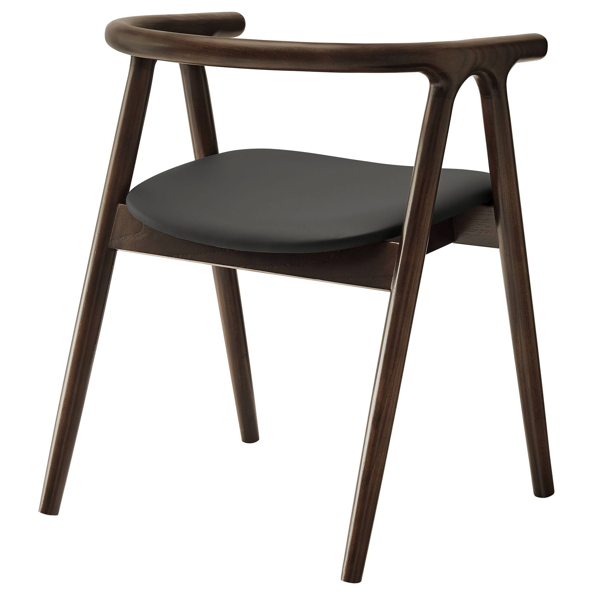 Alt View 1. Modway - Henry Vegan Leather and Wood Dining Chair by Modway - Black.