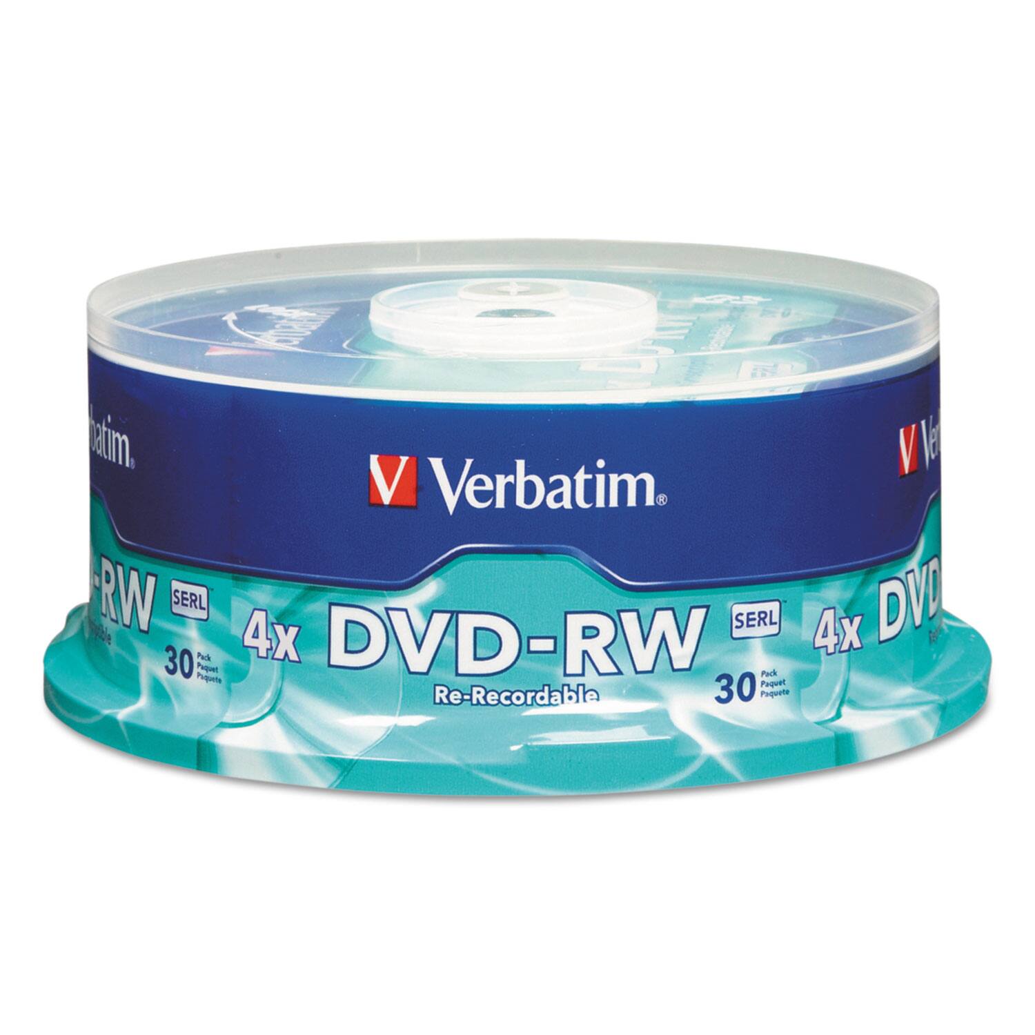 Verbatim  
DVD-RW  
4x DVD  
Re-Recordable  
30 Pack  
SERL