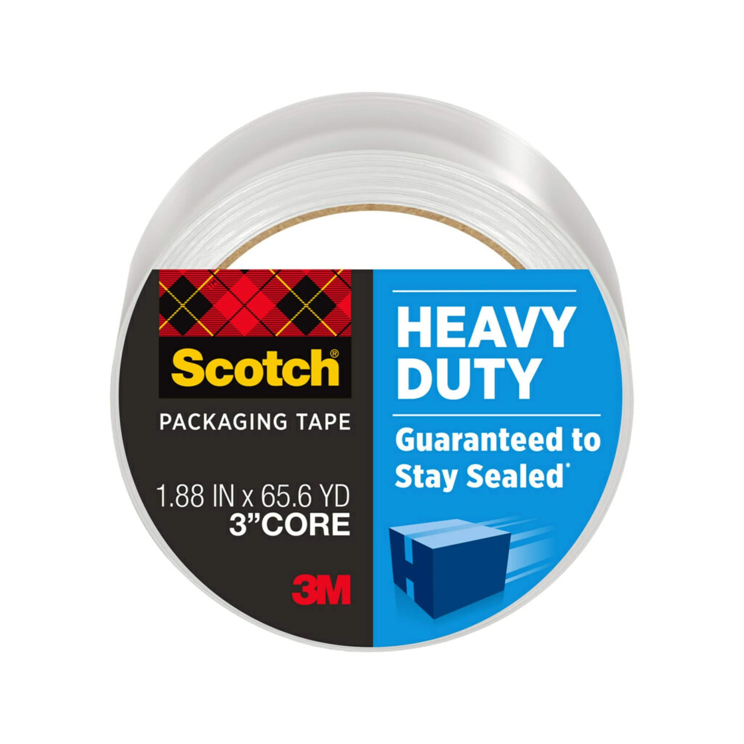 3M - Scotch Heavy Duty Packaging Tape, 1.88" x 65.6 yd, Designed for Packing, Shipping and Mailing, Strong Seal on All Box Ty