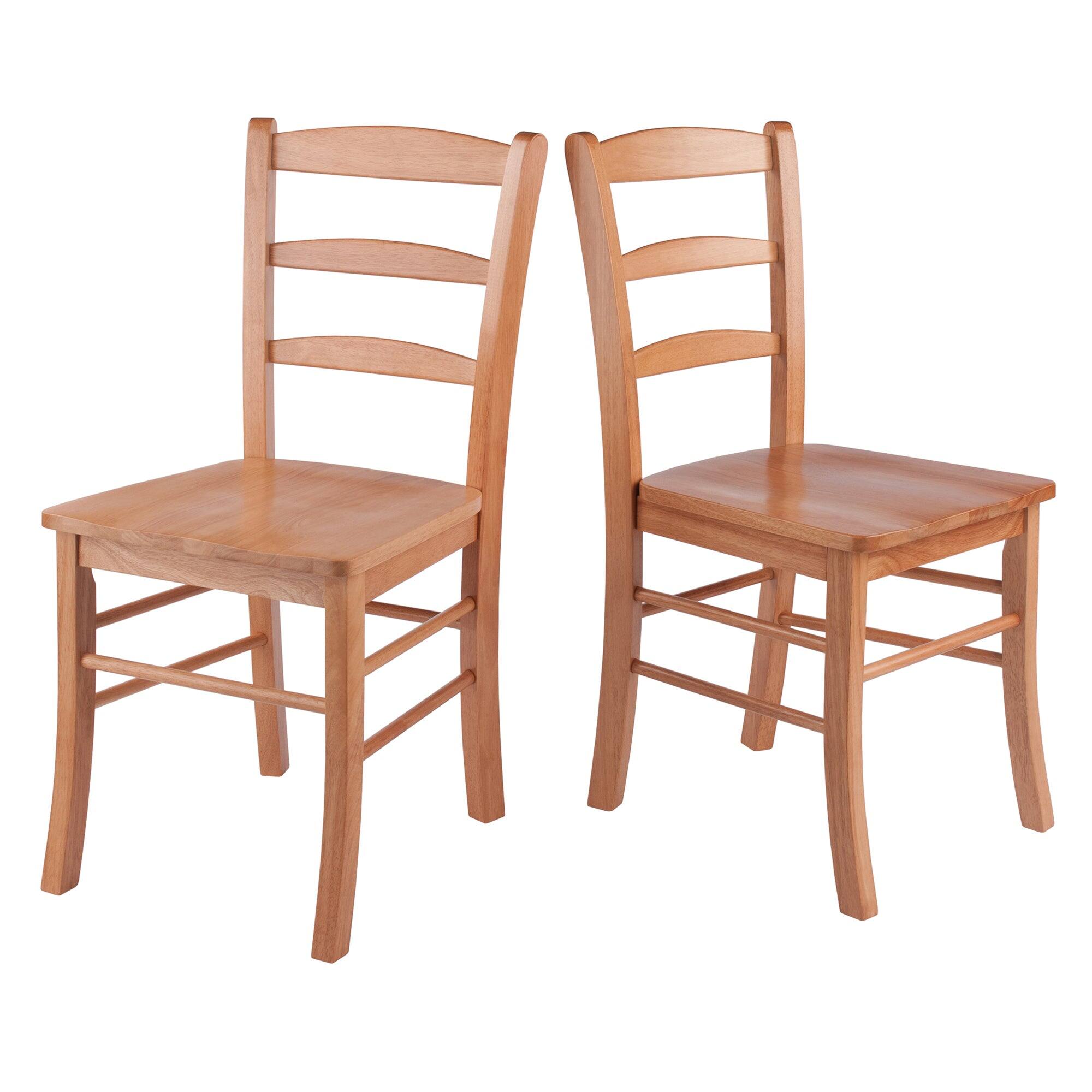 Angle. Winsome Trading Inc - Wood Ladder Back Chair, Light Oak, 2/Set (34232) - Light Oak.