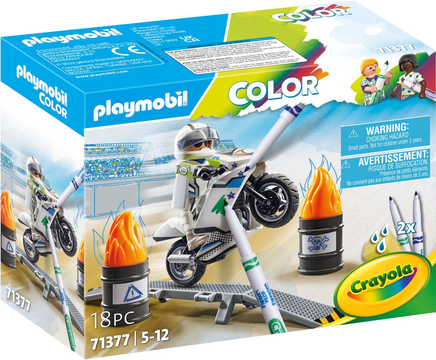 COLOR playmobil COLOR playmobil COLOR WARNING: CHOKING HAZARD Small parts. Not for children under 3 years. AVERTISSEMENT: RISQUE de petits lments. Prsence moins de 3 ans. enfants de convient pas aux Ne 71377  I 18 PC COI 71377 | 5-12 ULTRA WASHABLE LAVABLE RA 2x Crayola