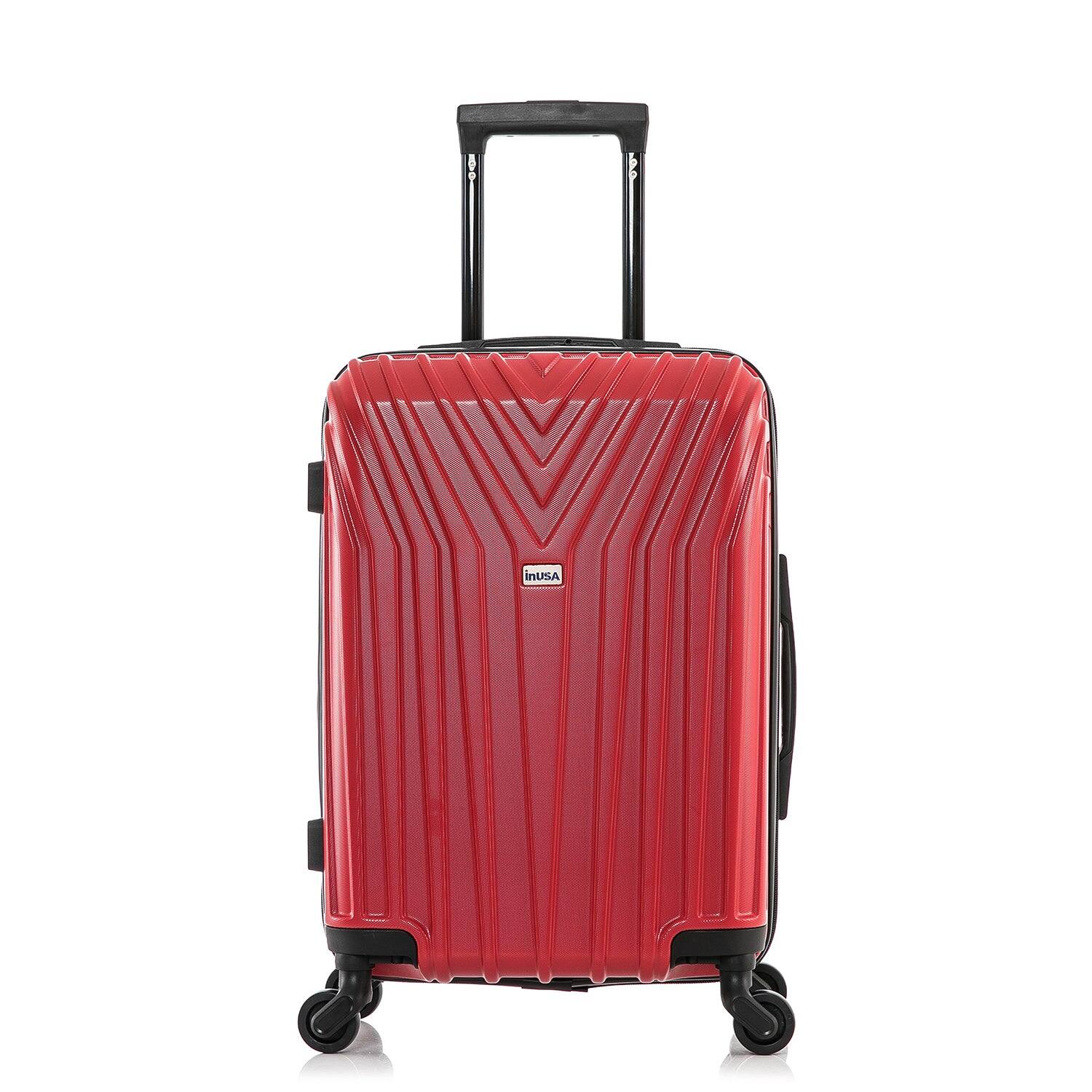 Angle. InUSA - Vasty Lightweight Hardsde Spinner Luggage 20" Carry-On - RED.