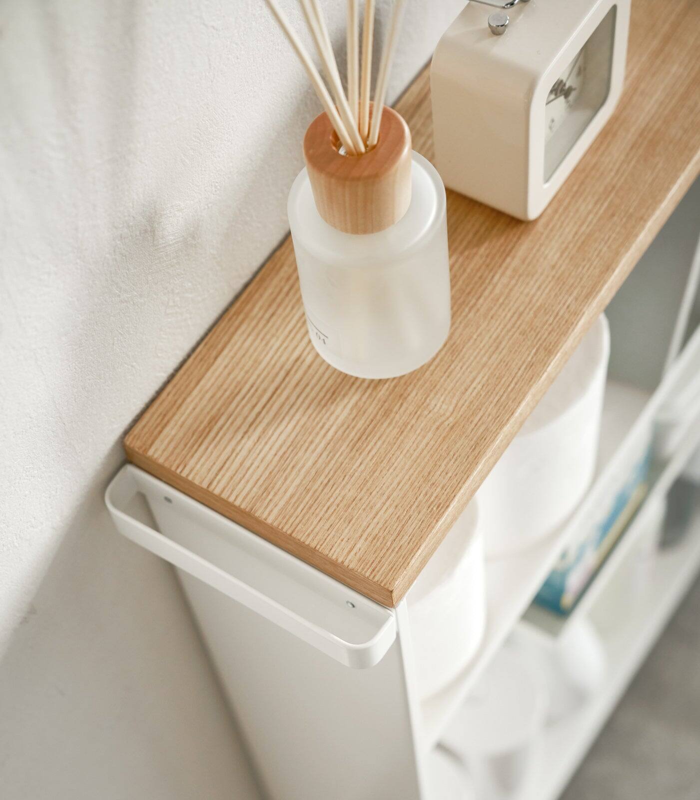 Alt View 5. Yamazaki Home - Rolling Storage Cart (27" H)  - Steel - Wit.
