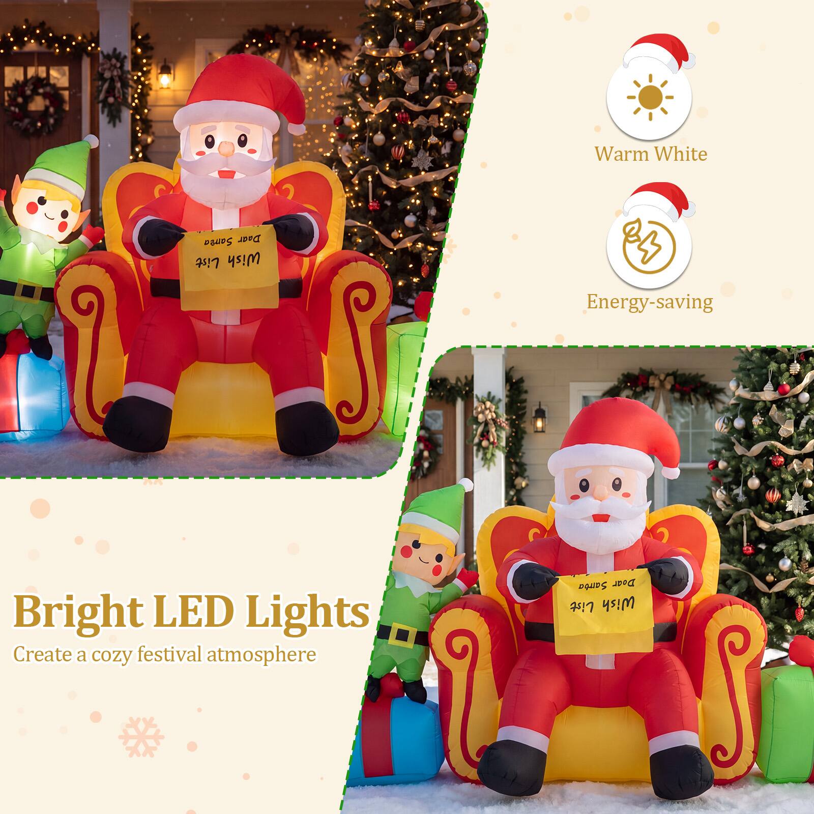 Warm White  
Samea Daar List Wish  
Energy-saving  
Bright LED Lights  
Create a cozy festival atmosphere  
Sanba Doar List Wish