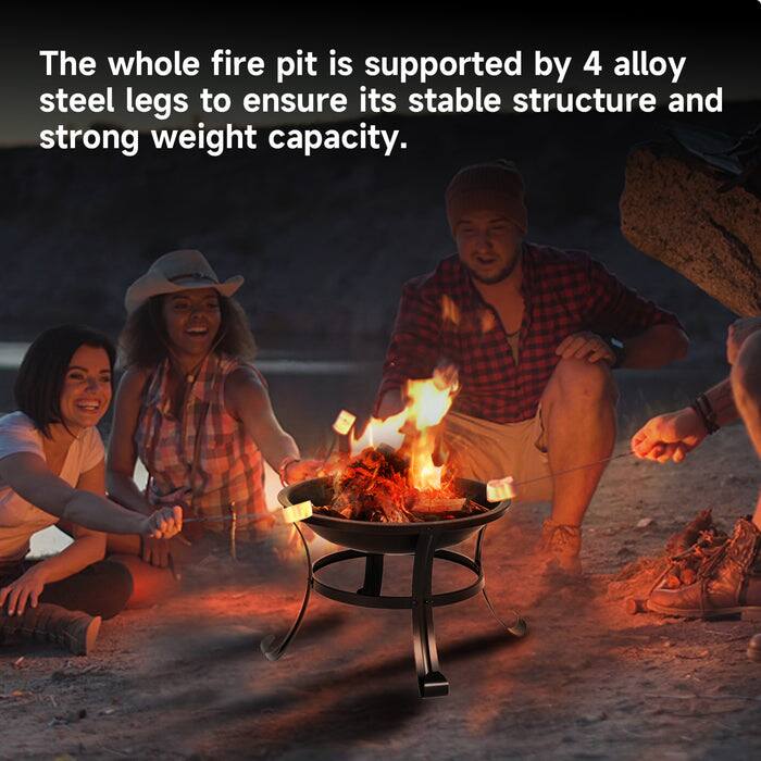 The whole fire pit is supported by 4 alloy steel legs to ensure its stable structure and strong weight capacity.