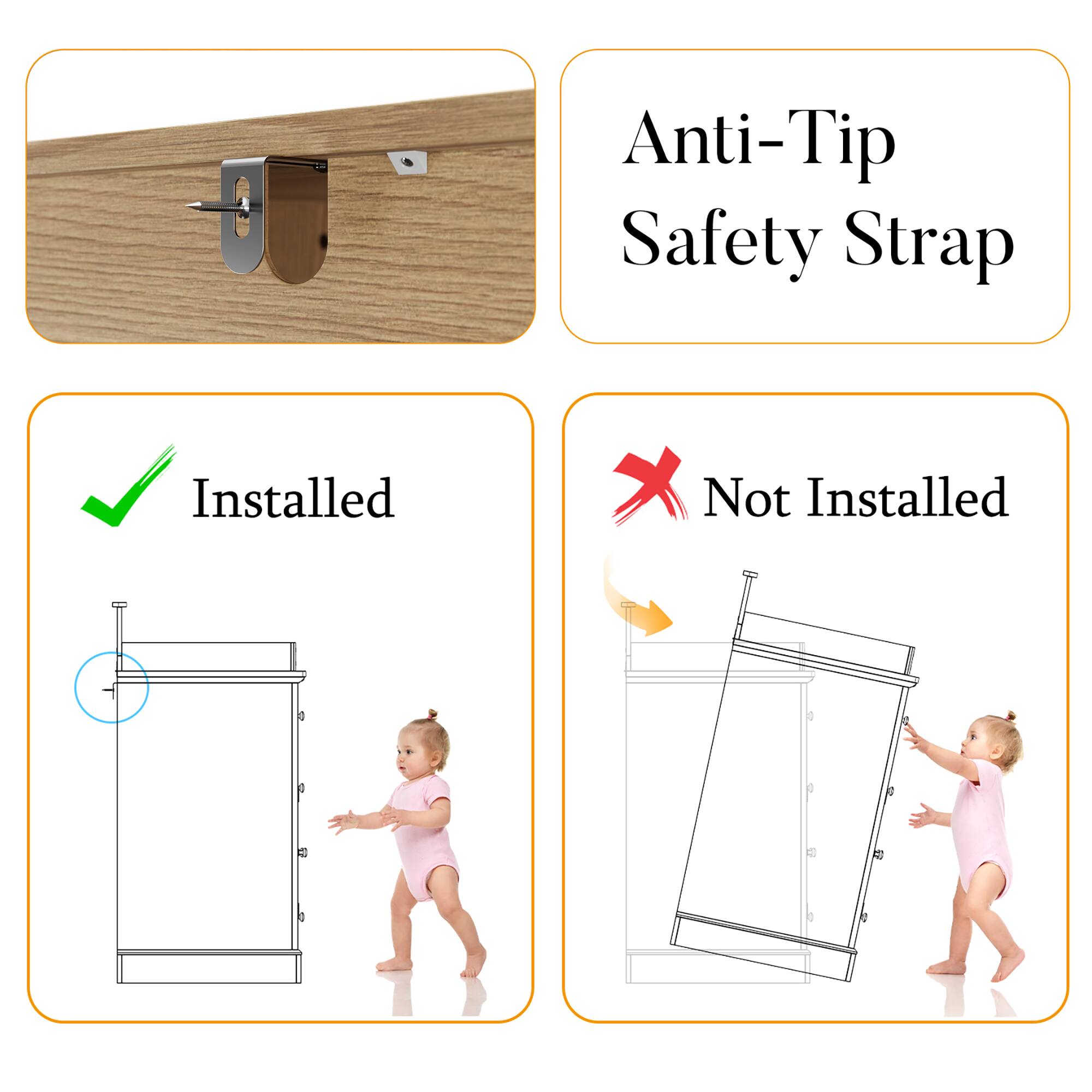 Anti-Tip Safety Strap  
Installed  
Not Installed