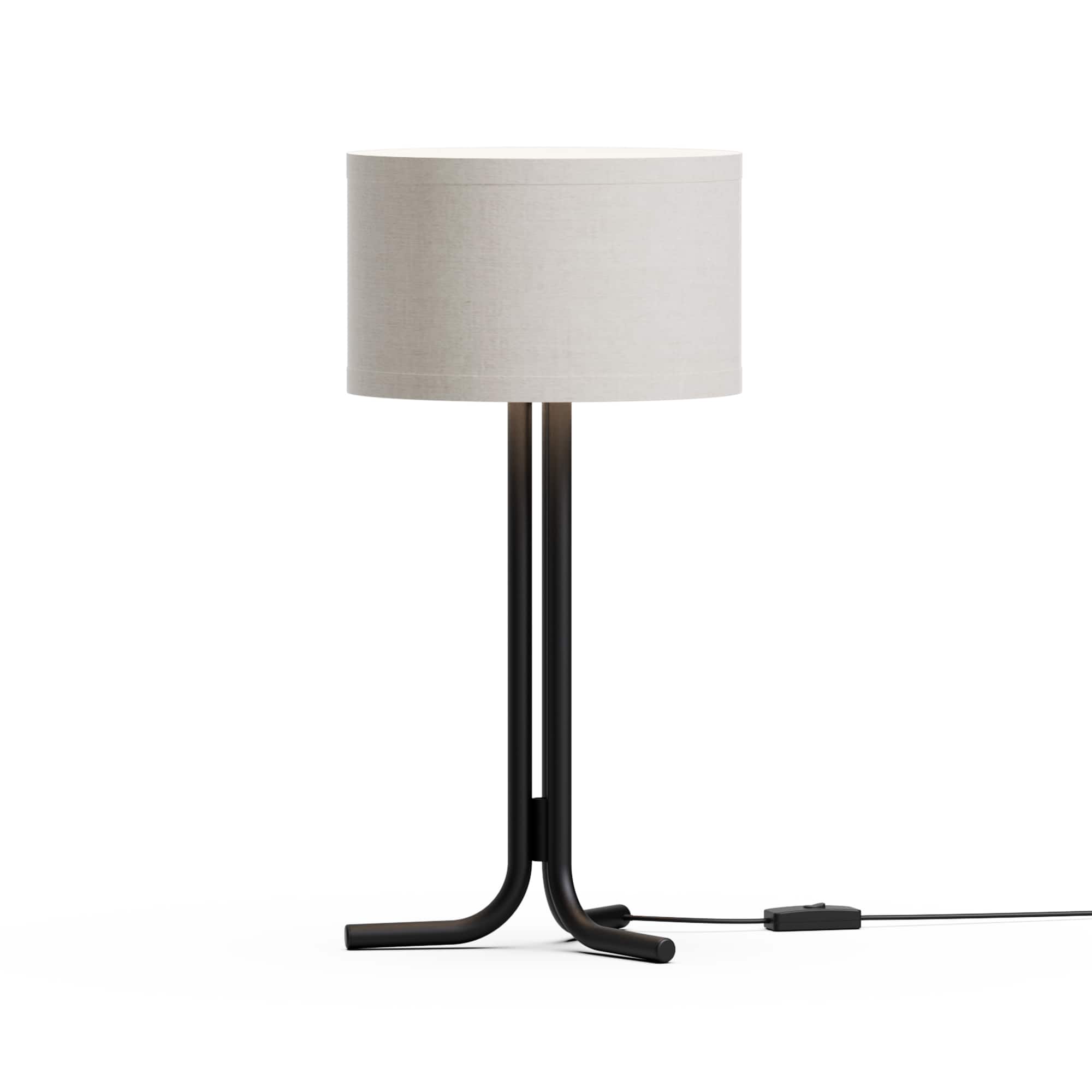 Infibrite - Classic Elegance 20 Inch Table Lamp with Cylindrical Shade, E26 Bulb Compatible - White