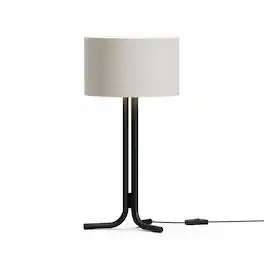 Infibrite - Classic Elegance 20 Inch Table Lamp with Cylindrical Shade, E26 Bulb Compatible - White