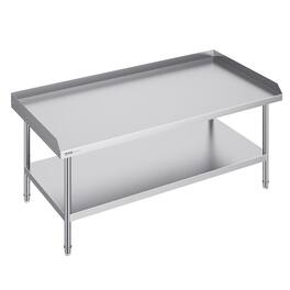 VEVOR - Stainless Steel Work Table, 30x60x26 Inch Commercial Food Prep Worktable, 3-Sided Backsplash Heavy Duty Prep Worktable - Silver