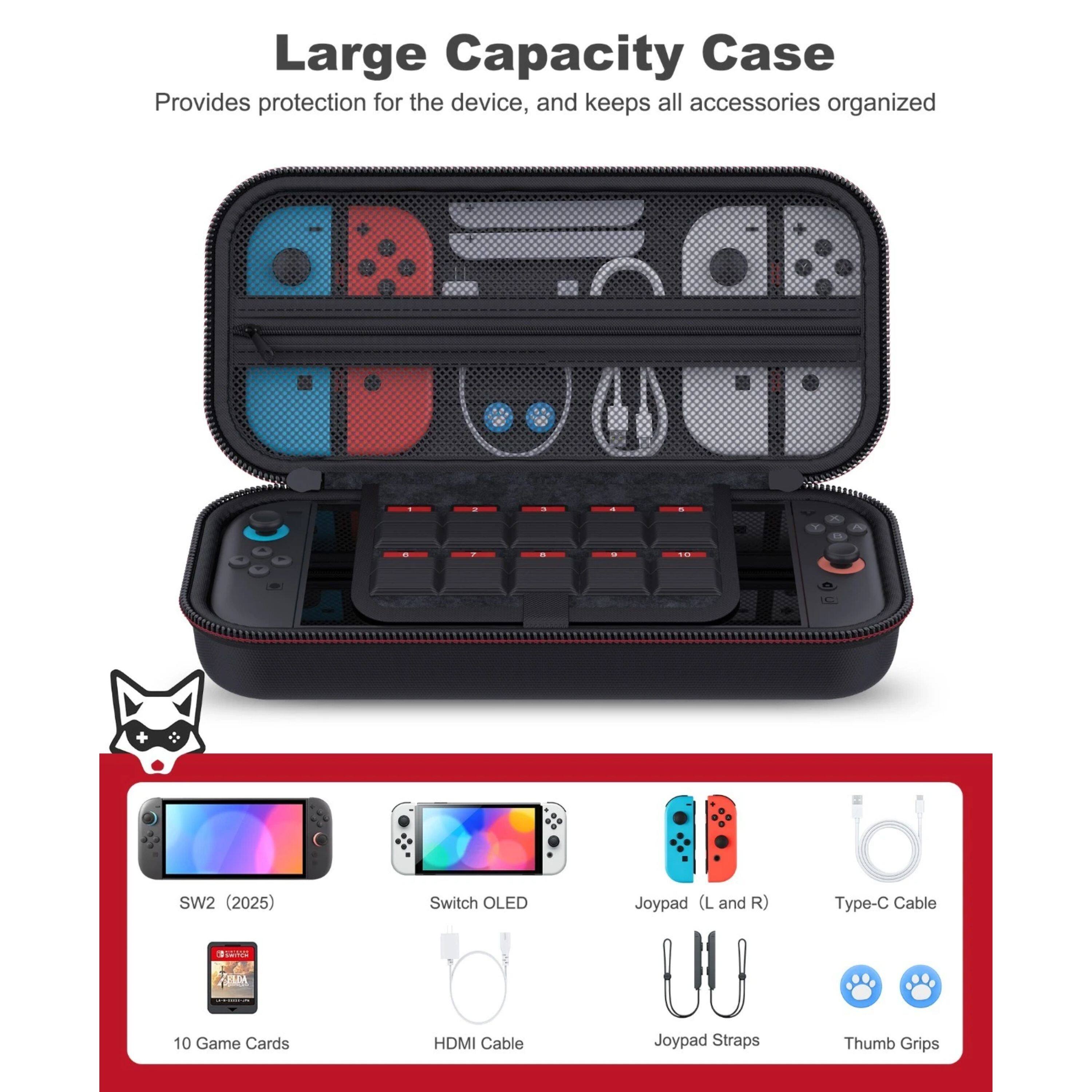 Kitcheniva Portable Hard Shell Carrying Case For Nintendo Switch 2