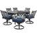 Front. Hanover - Montclair 7-Piece Dining Set with 6 Swivel Rockers and a 40" x 67" Dining Table - Navy/Brown.