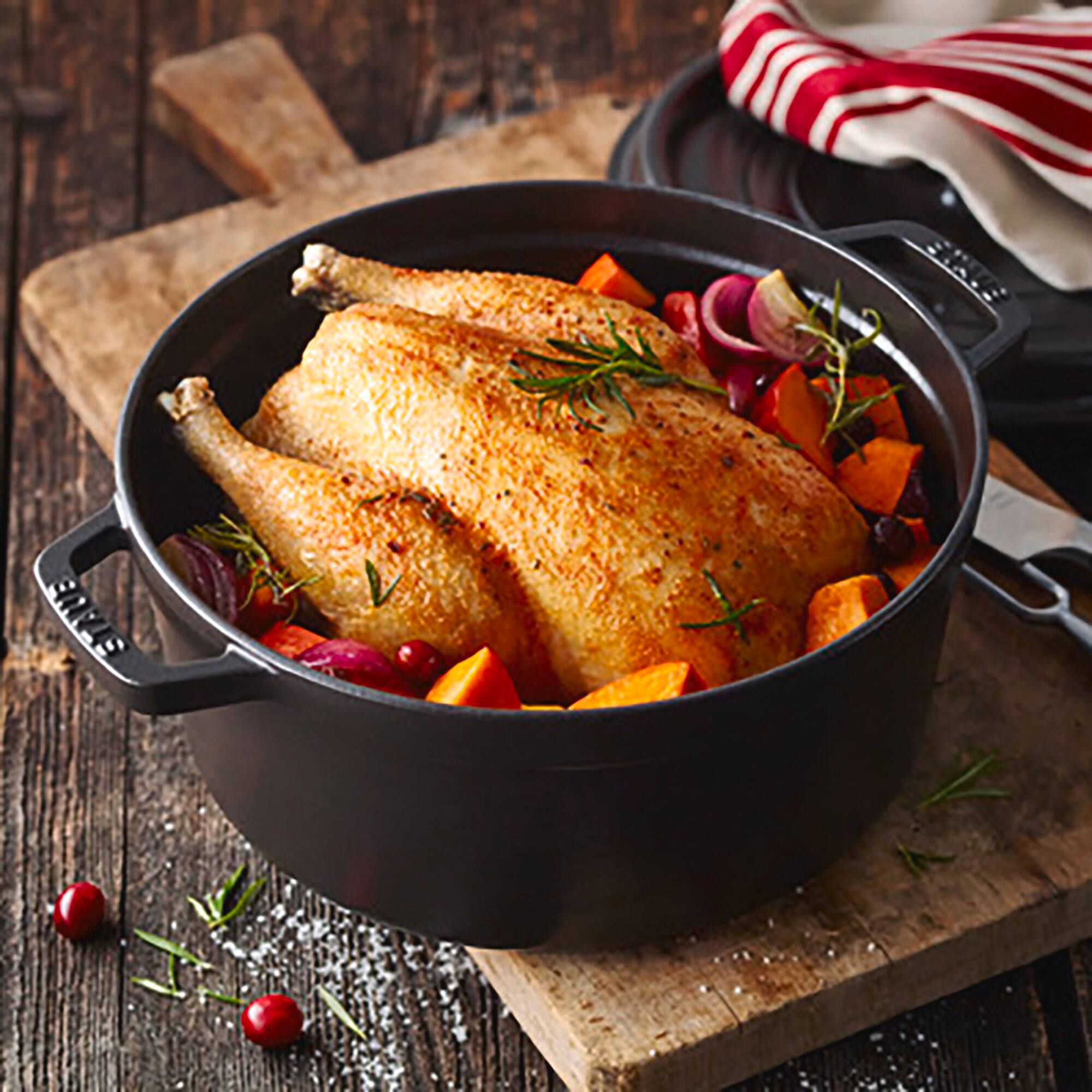 Alt View 1. Staub - Staub Cast Iron Round Cocotte, Dutch Oven, 2.75-quart, serves 2-3, Made in France, Matte Black - Matte Black.