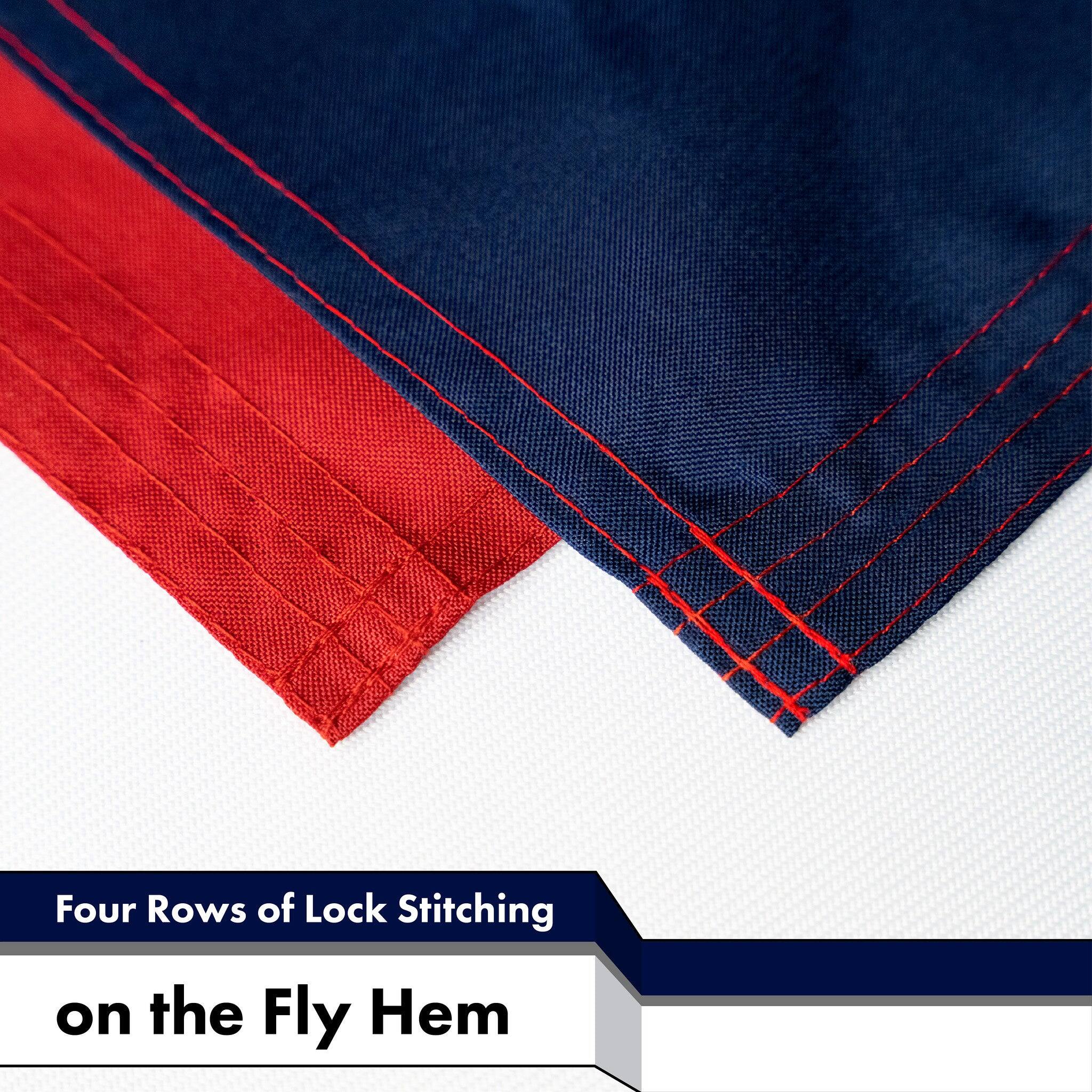 Four Rows of Lock Stitching on the Fly Hem