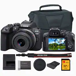 Canon - EOS R10 Mirrorless Camera with 18-150mm Lens Bundle