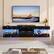 Left. Bestier - 67 Inch TV Stand for 75 Inch TVs, Entertainment Center with Storage Drawer and LED Lights - Black Marble Glossy PU Paper.