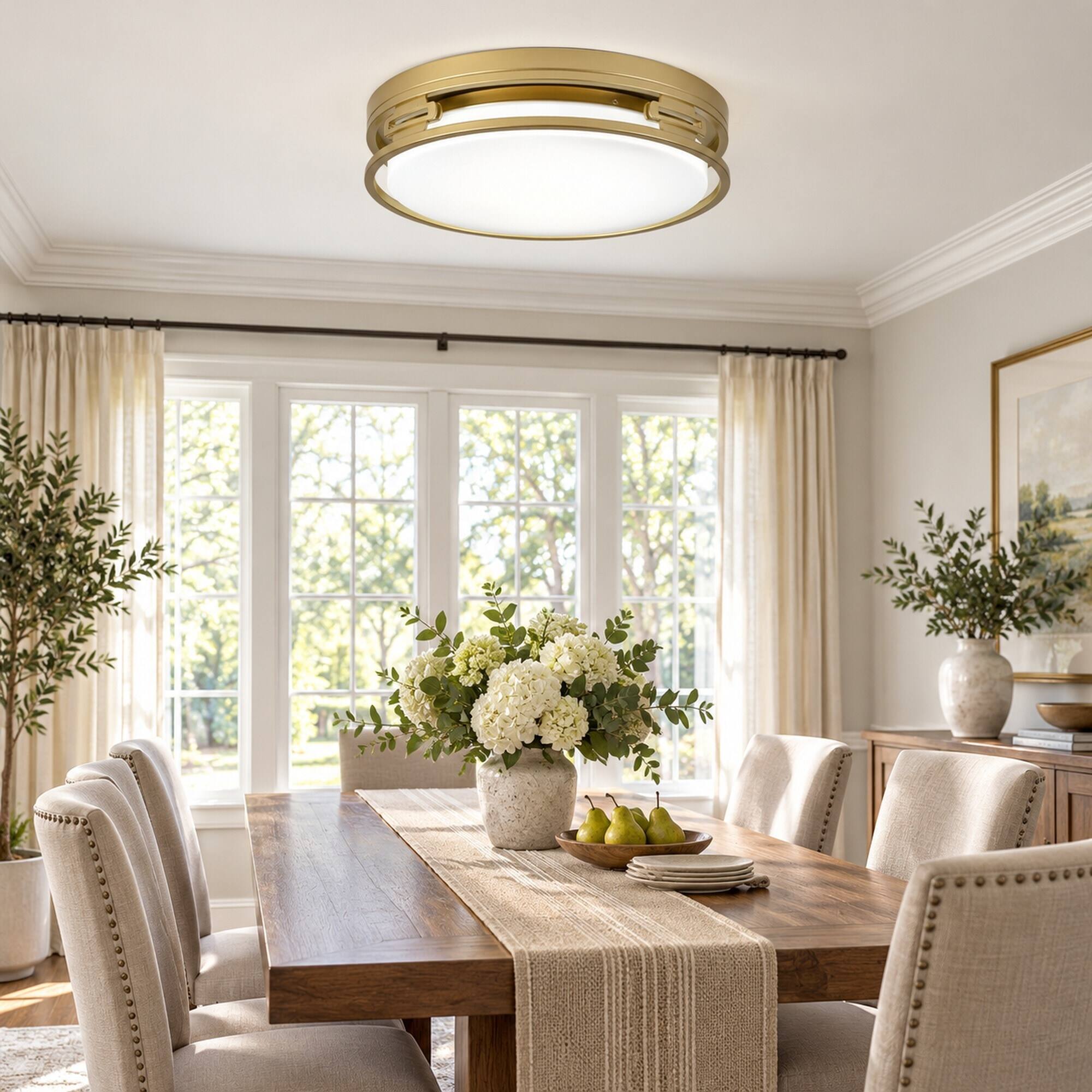 RYHNUYNE 14.57 in LED Flush Mount Ceiling Light, 22W 5CCT Selectable ...