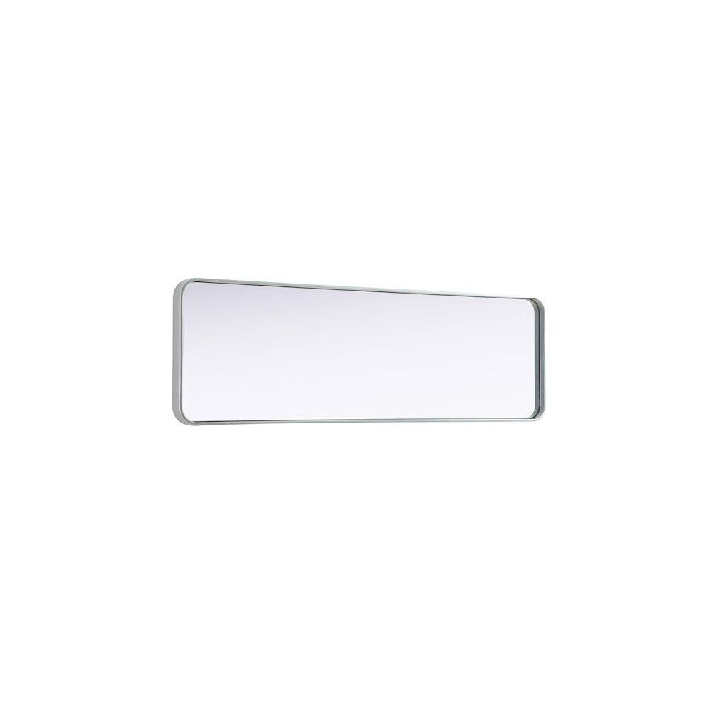 Alt View 1. Elegant Decor - Contour Metal Rectangle Mirror 18x60 in Silver - Silver.
