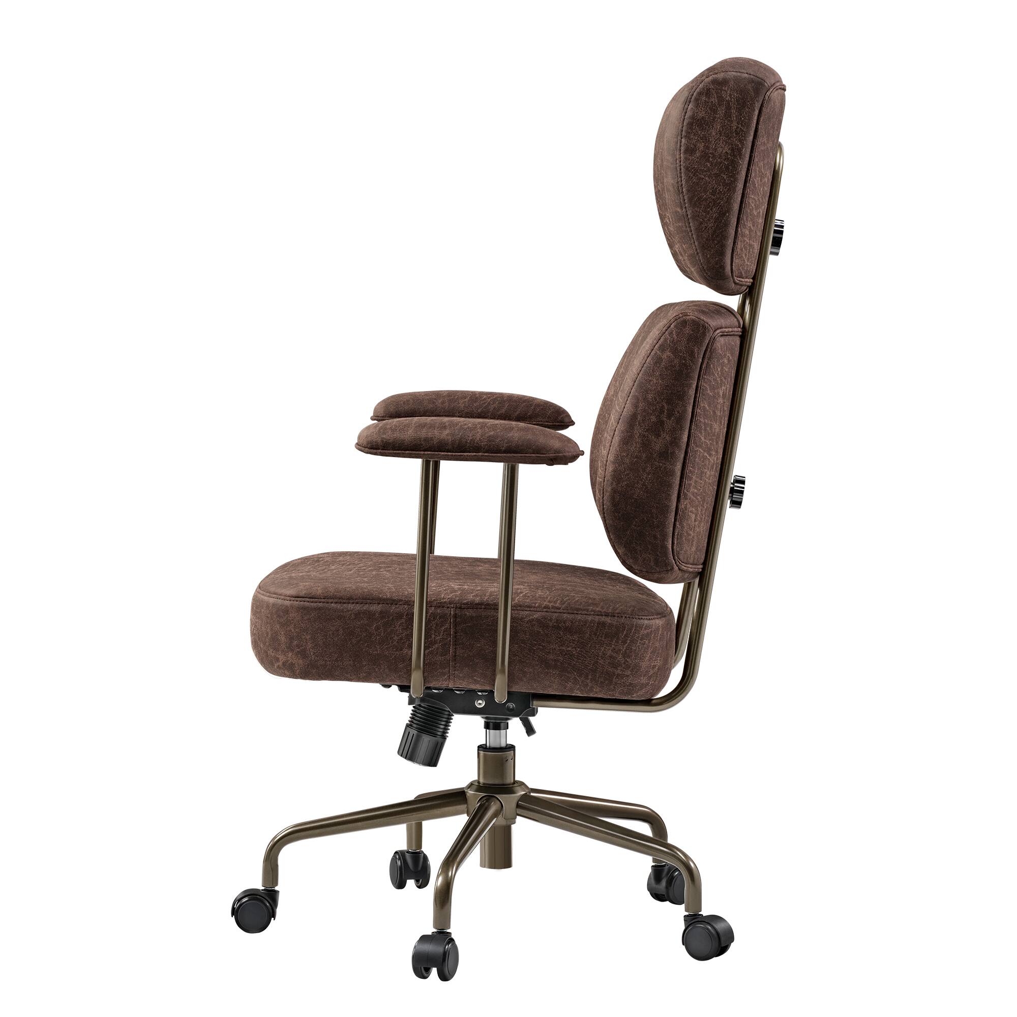 Alt View 1. Eureka Ergonomic - Mid Century Modern Home Office Chair High Back - Brown.