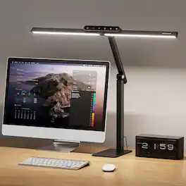 FINEAK - Eye-Caring LED Architect Desk Lamp with Ultra-Wide Lighting - Black Base