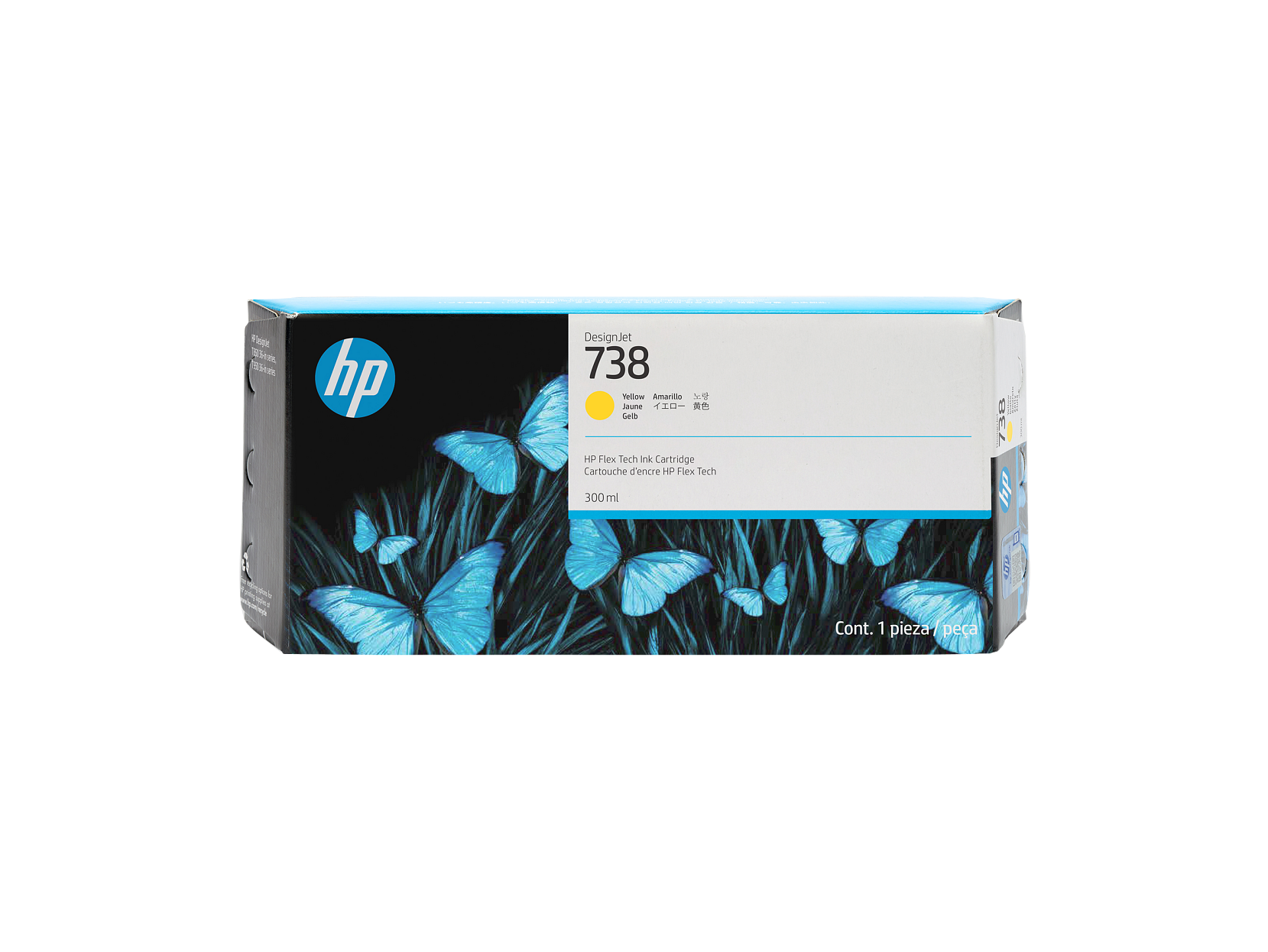 HP - 738 300-ml Yellow DesignJet Ink Cartridge, 676M8A